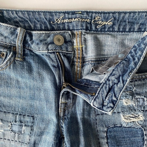 American Eagle Women’s Shorts‎ Size 2 Distressed Denim 5 Pockets Y2K Western - Picture 5 of 12